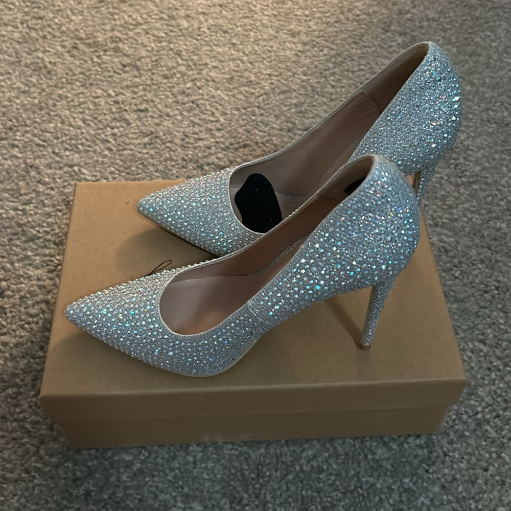 Silver Rhinestone Heels - Picture 2 of 8